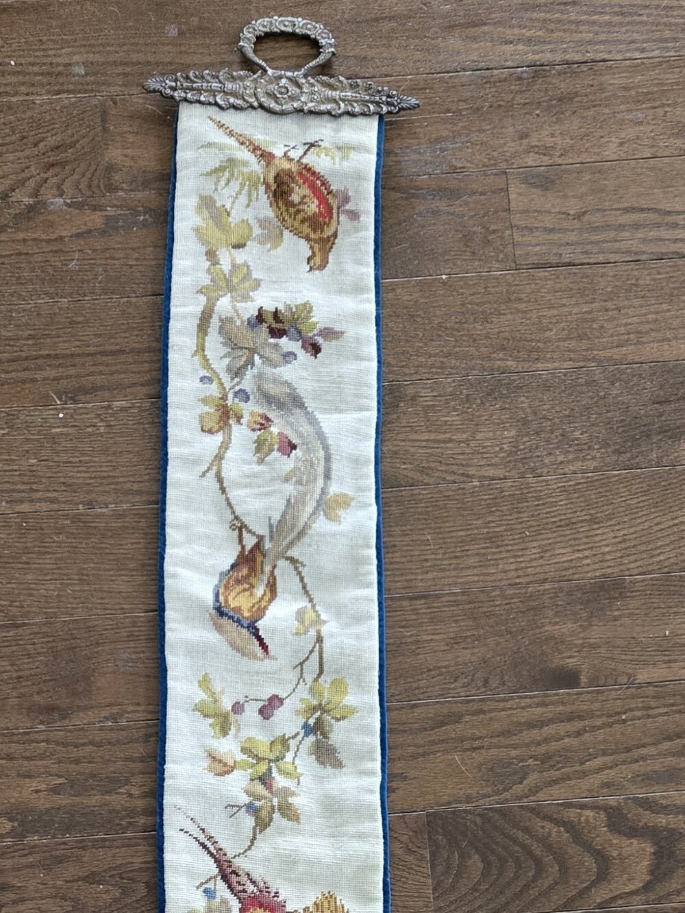 Vintage Homemade Needleppoint Bell Pull